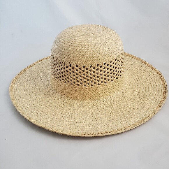 Artisan Crafted Junco Straw Hat Natural One Size Handmade In Honduras Wide Brim - Picture 8 of 8